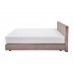 Pat Boxspring Alviano tapitat simplu, cu inaltime capat pat 90 cm, saltea inclusa, fara topper